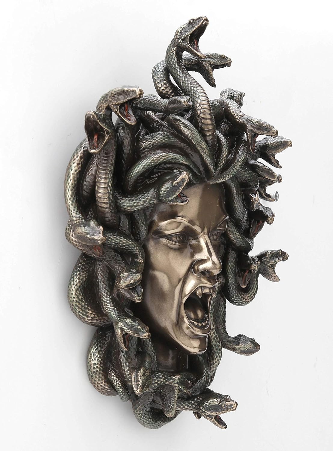 Veronese Design Greek Head Of Medusa Wall Plaque Cold Cast Resin Antique Bronze Finish