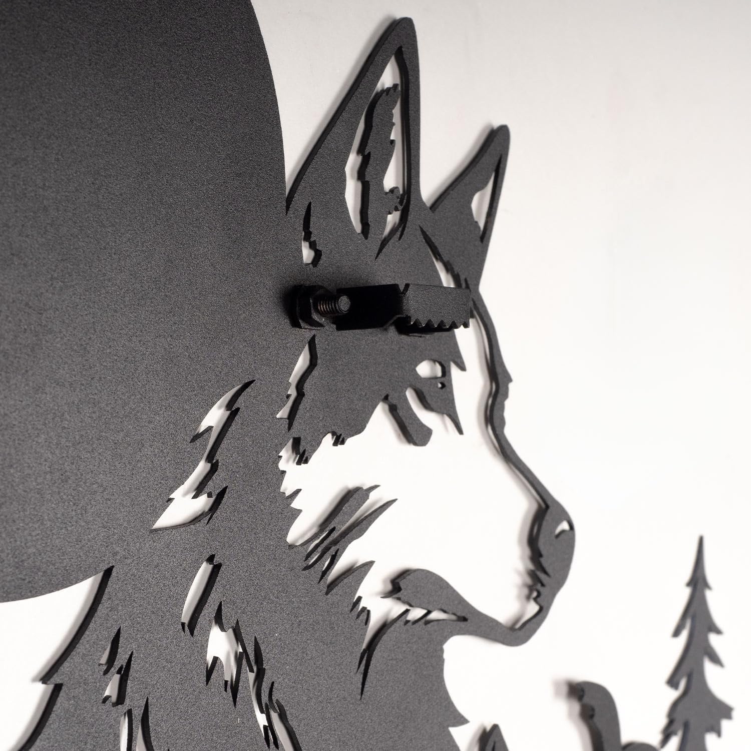 Colored Metal Wolf and Nature Wall Art 21x37 Inches