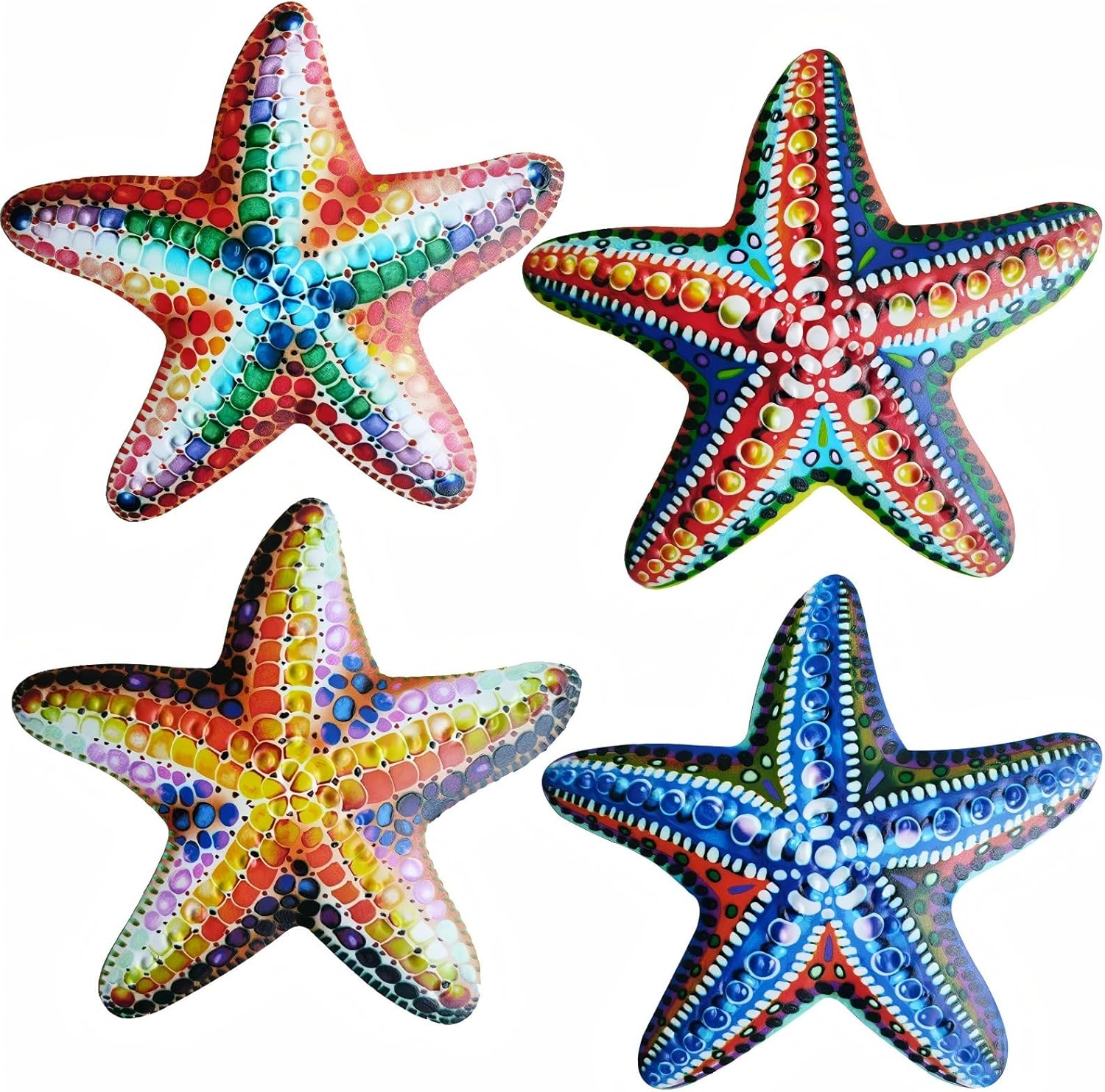 Metal Starfish Wall Decor Set of 4 - 69in Rust-Proof Coastal Art