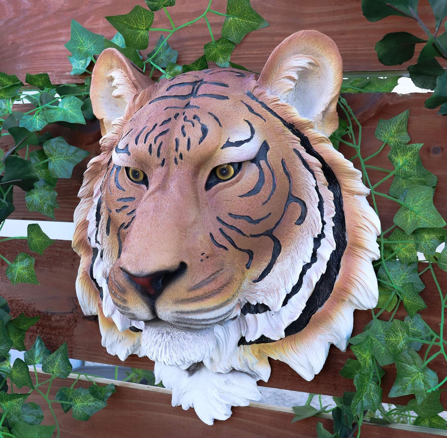 Ebros Gift Orange Bengal Tiger Head Wall Decor Sculpture 16 Tall