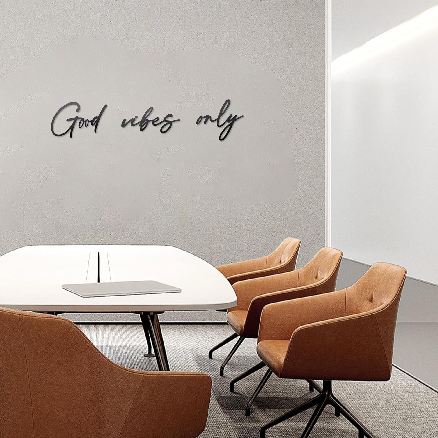 Good Vibes Only Sign Black Metal Wall Art - Minimalist Decor for Home and Office