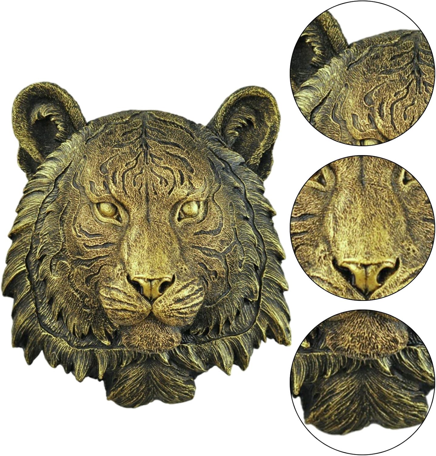 Resin Tiger Wall Sculpture Exquisite Animal Head Decor for Home