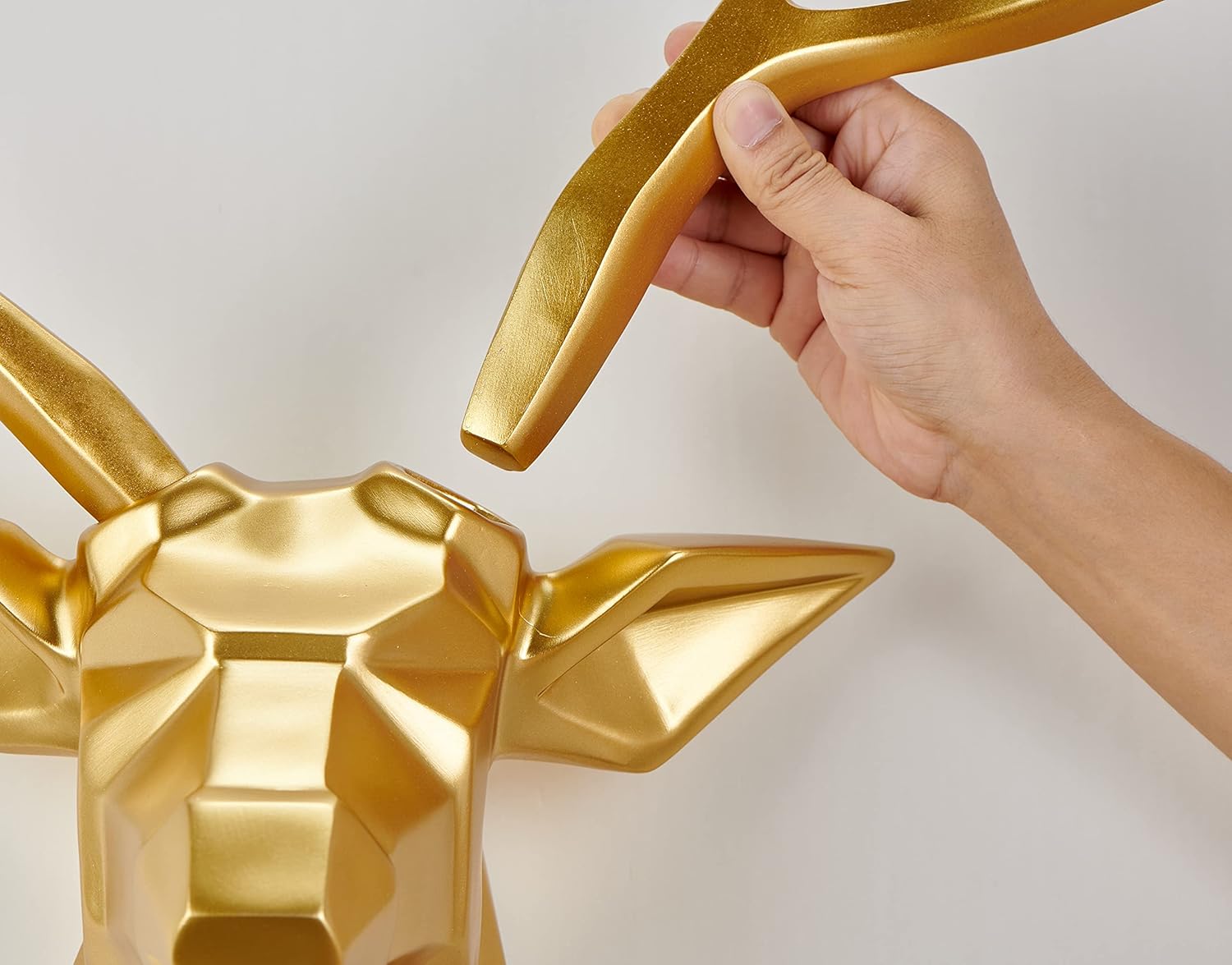 Faux Taxidermy Deer Head Wall Sculpture - 8 Point Buck Geometry Art Decor