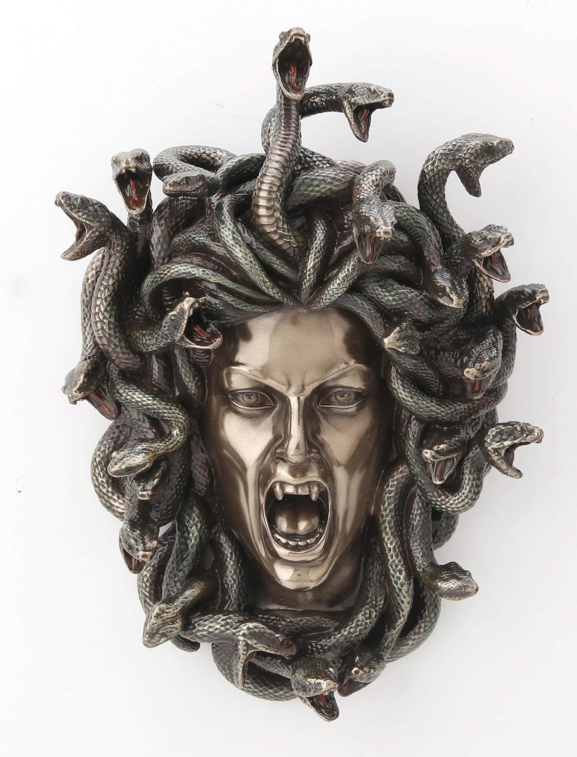 Veronese Design Greek Head Of Medusa Wall Plaque Cold Cast Resin Antique Bronze Finish