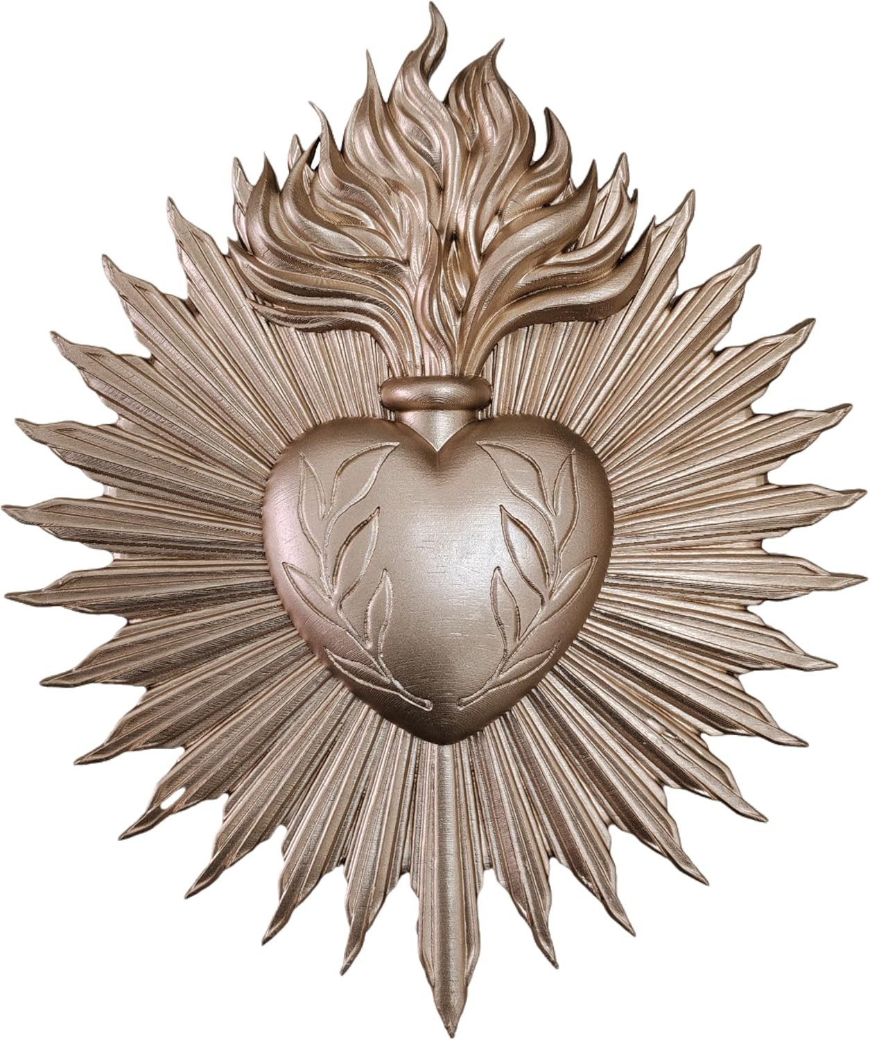 wsmart Sacred Heart Wall Decor - Vintage Gold Resin Catholic Statue