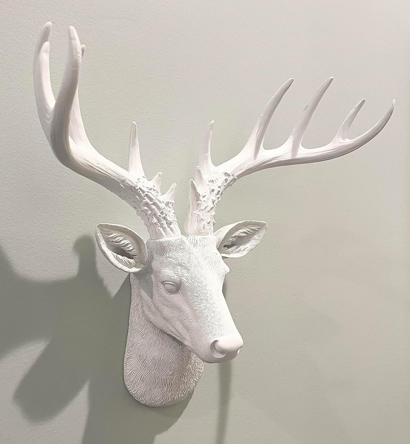 Top Brass 12 12 Inch Faux White Deer Head Wall Decor