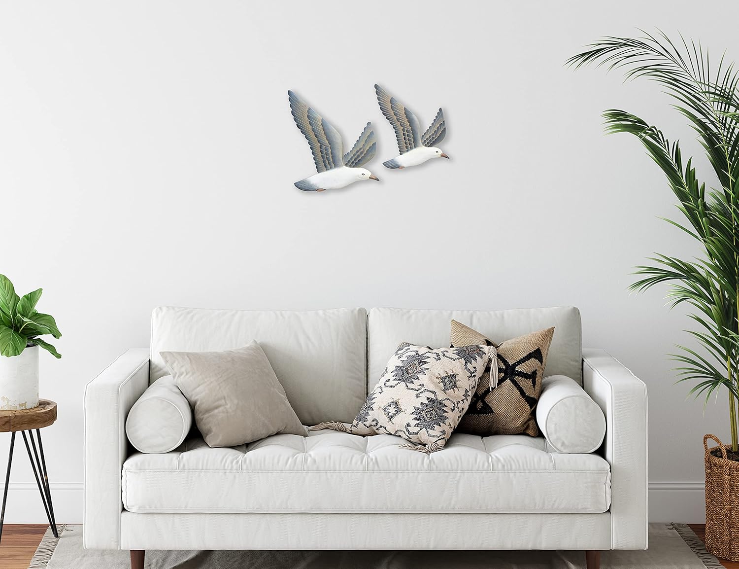 TI Design Hand-carved Wood Seagull Wall Decor Set of 2