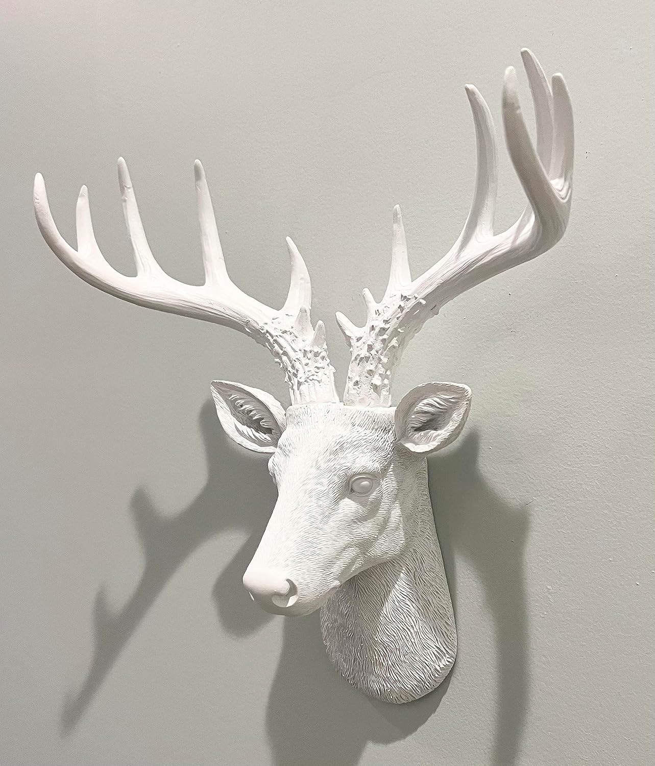 Top Brass 12 12 Inch Faux White Deer Head Wall Decor